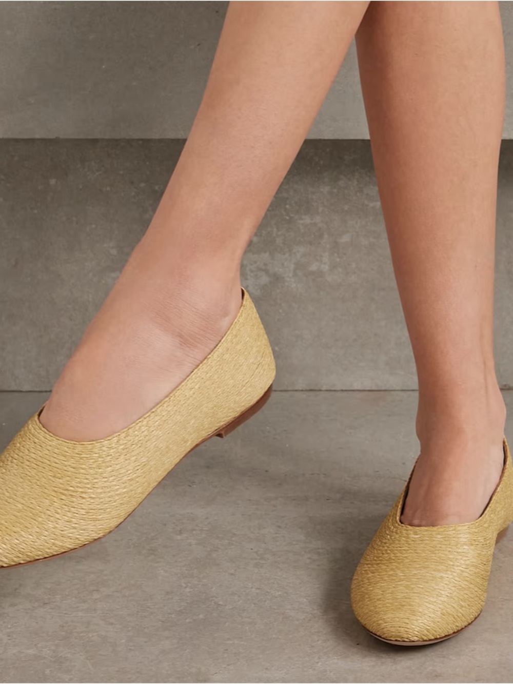 🌸STAUD🌸 Alba Raffia Ballet Flats Size: 38.5